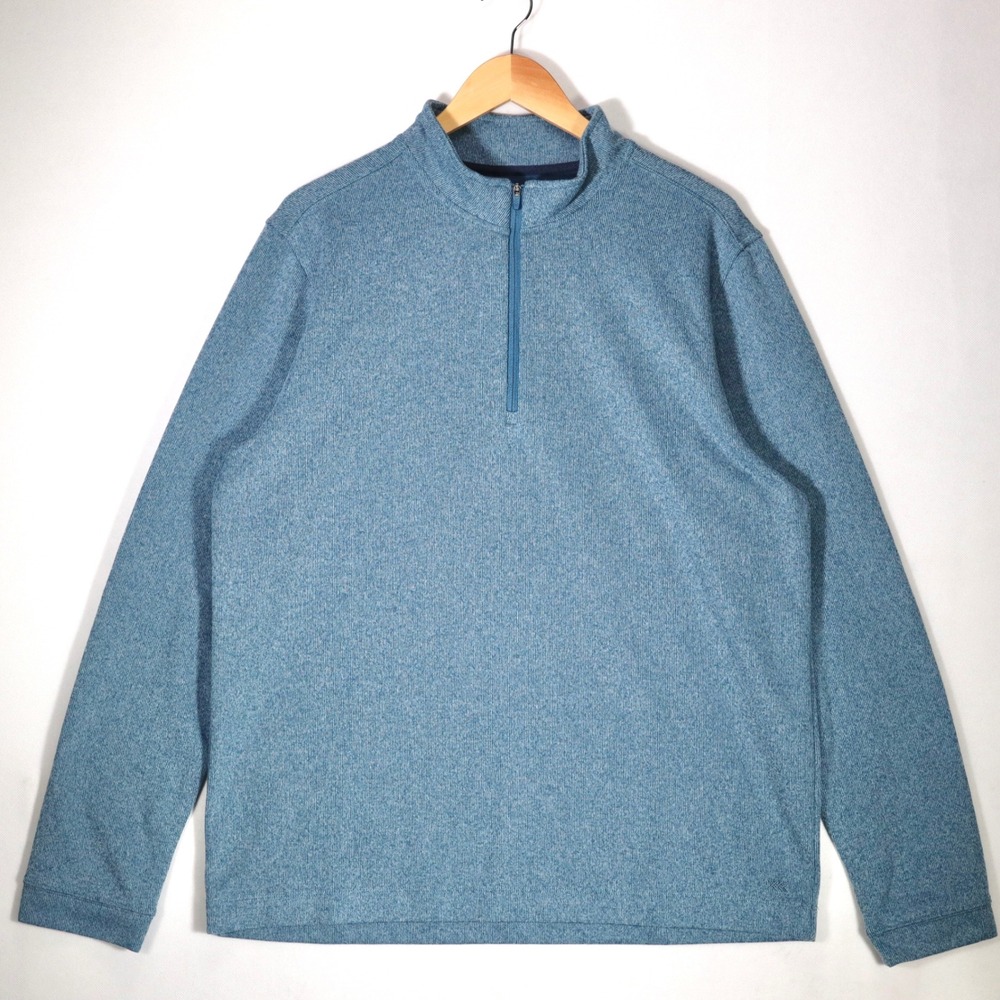 Rhone Quarter Zip Pullover Mens XL Blue Heathered Performance Casual Golf Top